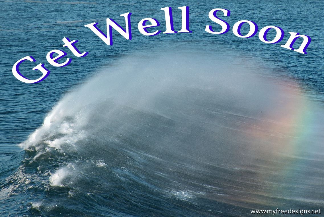 Get Well Soon Photographic eCard Wave Rainbow