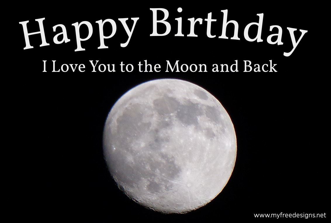 Happy Birthday Photographic eCard Moon 01